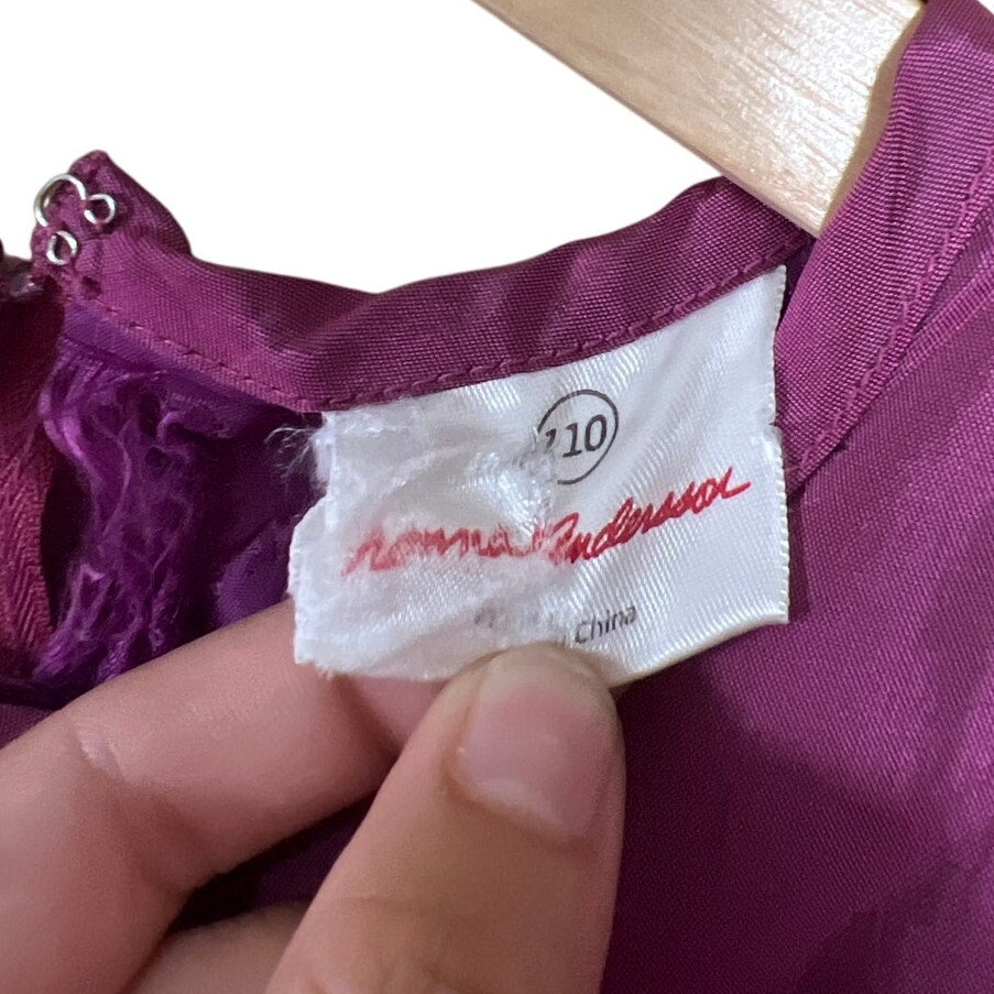 Hanna Anderson Purple Dress Size 10 Magenta Floral