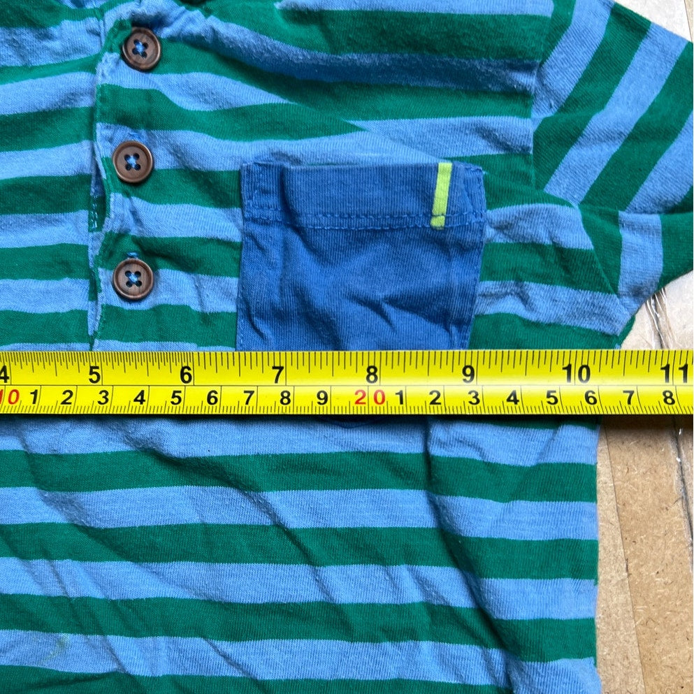 Leigh Tucker Willow Boys Striped Green and Blue Hooded Sweatshirt Size 4-5