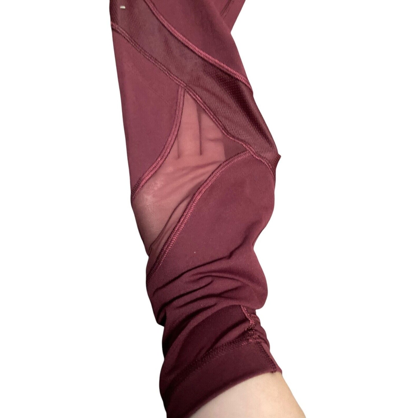 EUC Lululemon Wunder Under Crop High Rise Legging Size 6 Burgundy