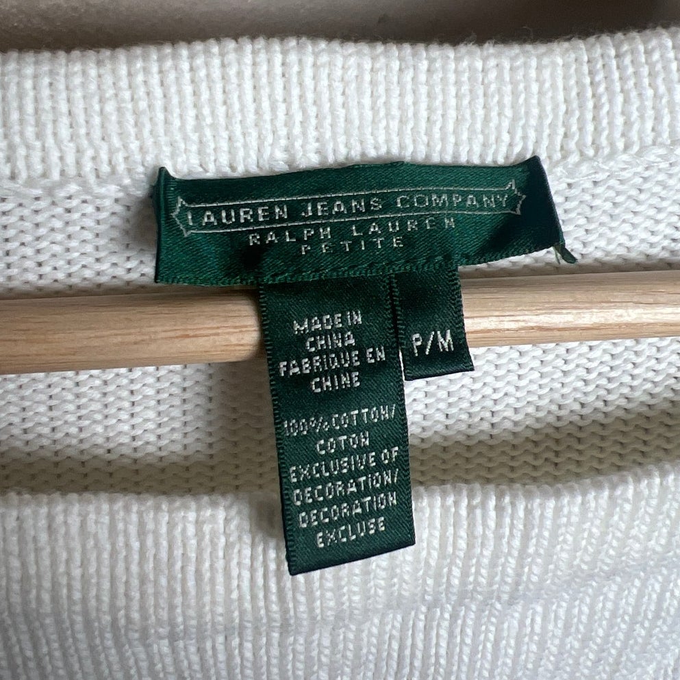 Ralph Lauren Jeans Company Petite Medium 100% Cotton Striped Boat-Neck