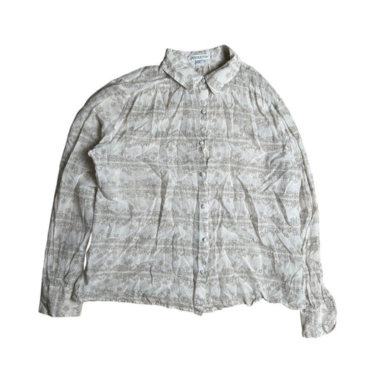 Vintage Pendleton Silk and Cotton Blend Tissue Weave Long Sleeve Women Size XL