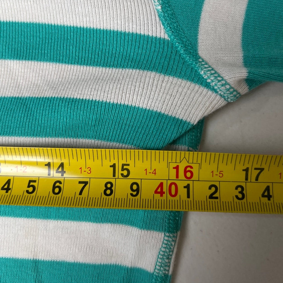 Hanna Anderson Striped 160CM Green Striped Pajama Top