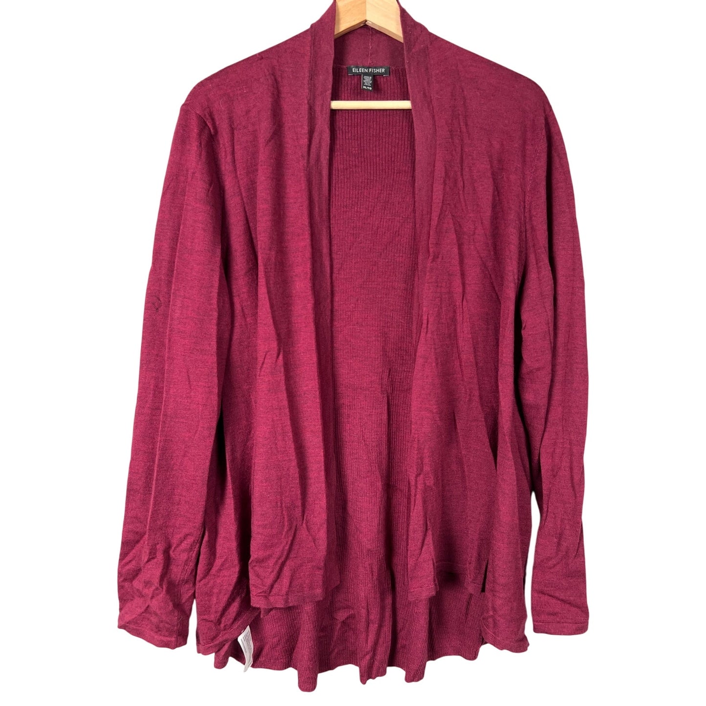 Eileen Fisher XL Red Cardigan 100% Merino Wool