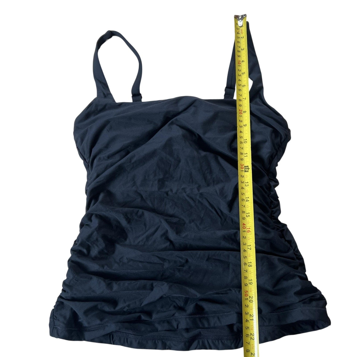 Athleta Tankini Womens 36B/C Black Adjustable Strap Built-In Bra Lined