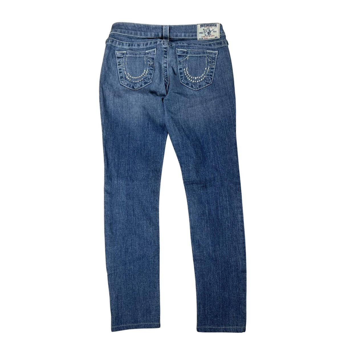 True Religion Pants Men 27 Blue Jegging Stretch Rhinestone Pockets Slim