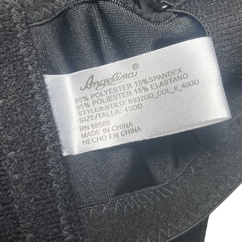 Angelina Underseam Adjustable Black Bra NWT 40DD