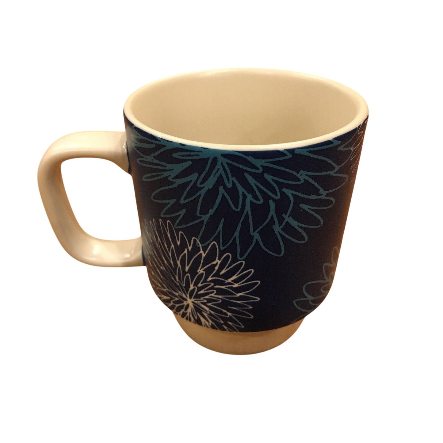 Starbucks Matte Blue With Flowers/Mums Stackable Mug 2016