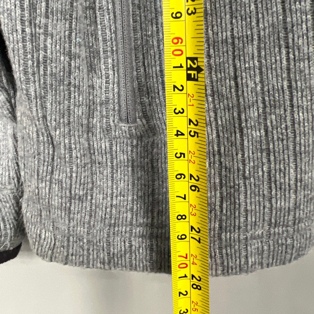 Prana Size Medium Full Zip Wool Blend Sweater Gray