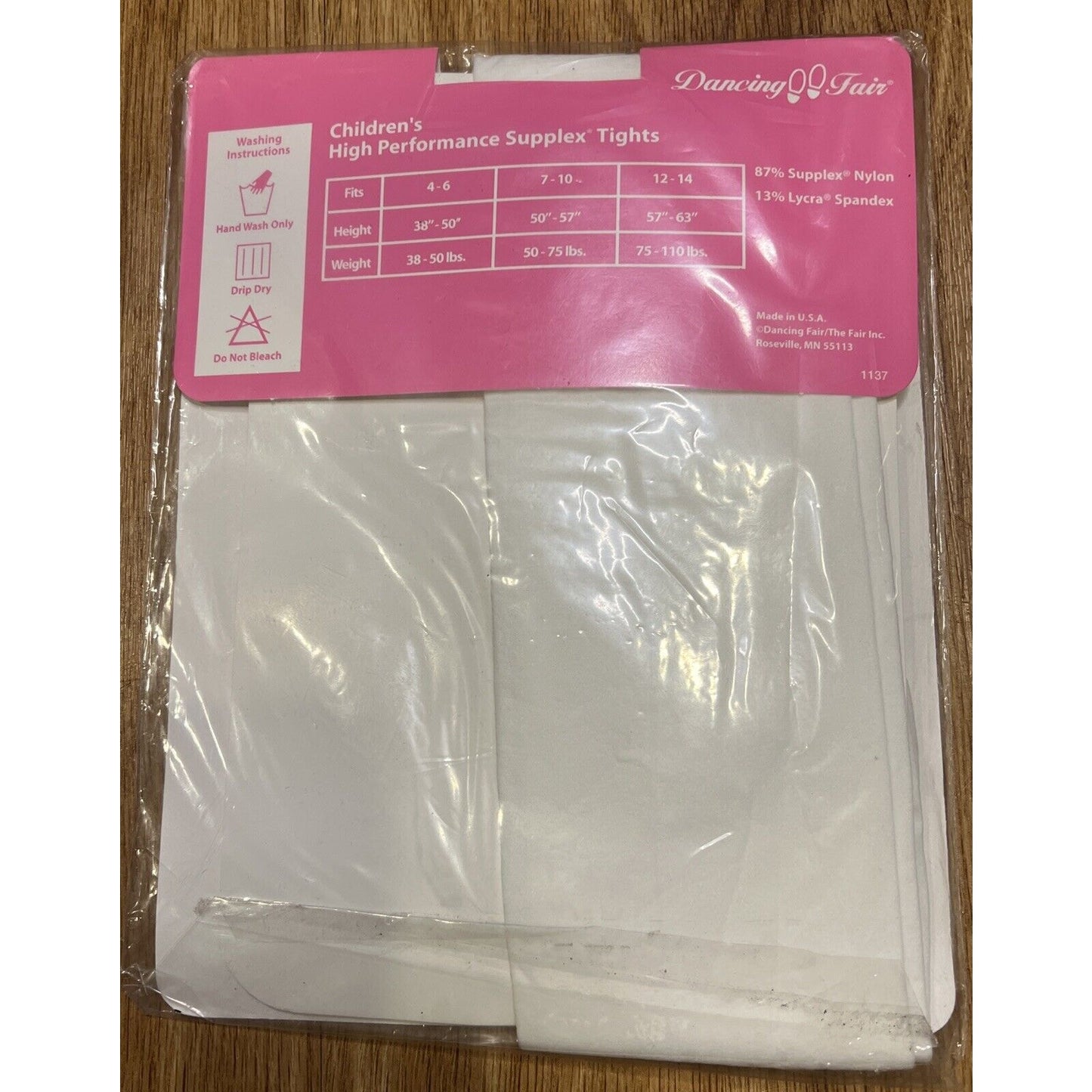 NEW Dancing Fair Size L Children's Ultimate Performance Tights Style 800 White