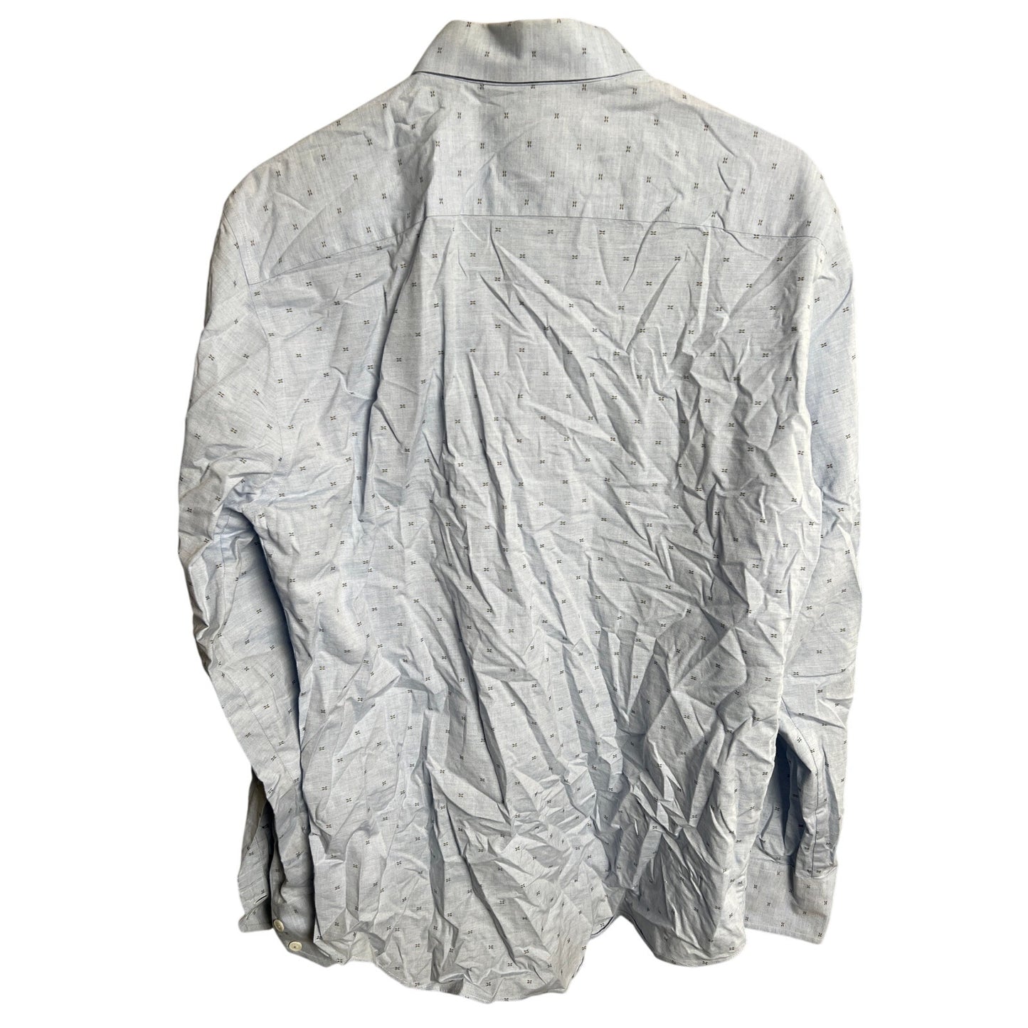 Zachary Prell Medium 100% Cotton Blue Goemetric Button Front Long Sleeve