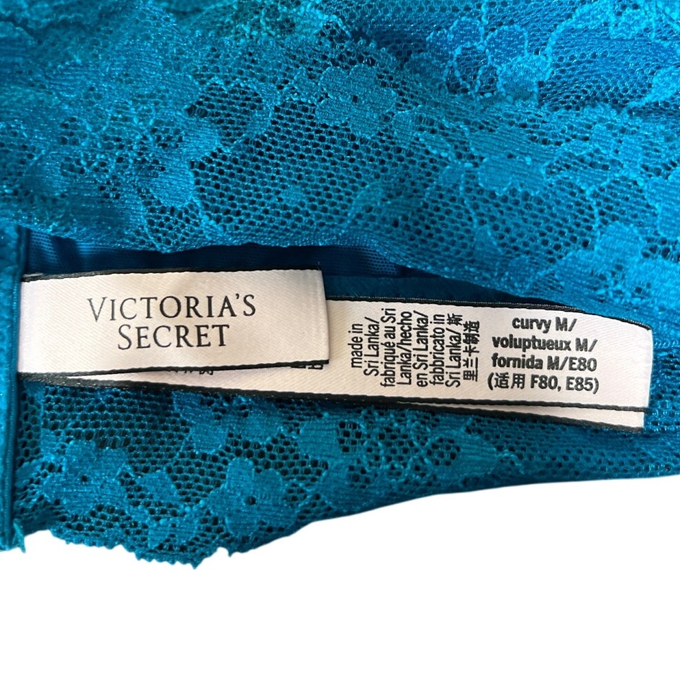 Victoria Secret Size Curvy Medium Blue Lace Bralette