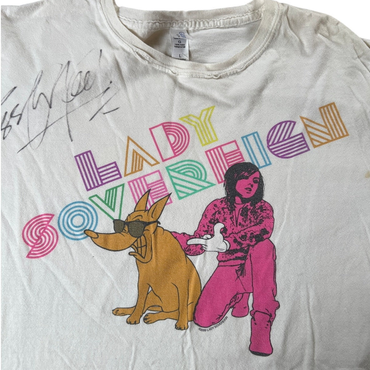 Lady Sovereign White T-Shirt With Graphic Men Size