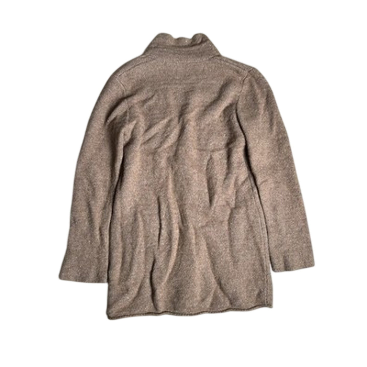 J.Crew Mercantile Cardigan Womens M Brown Herringbone Chunky-Knit Pockets