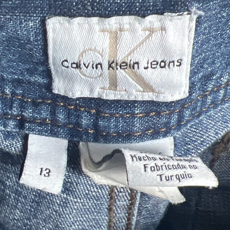 Calvin Klein Size 13 Faded Denim Women's Capri Jeans *Minor hole*