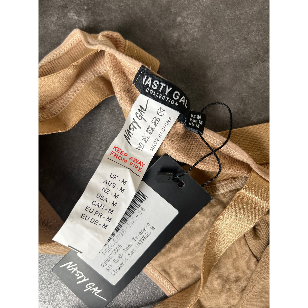 Nasty Gal Rib High Triangle Apex NWT Tan Medium
