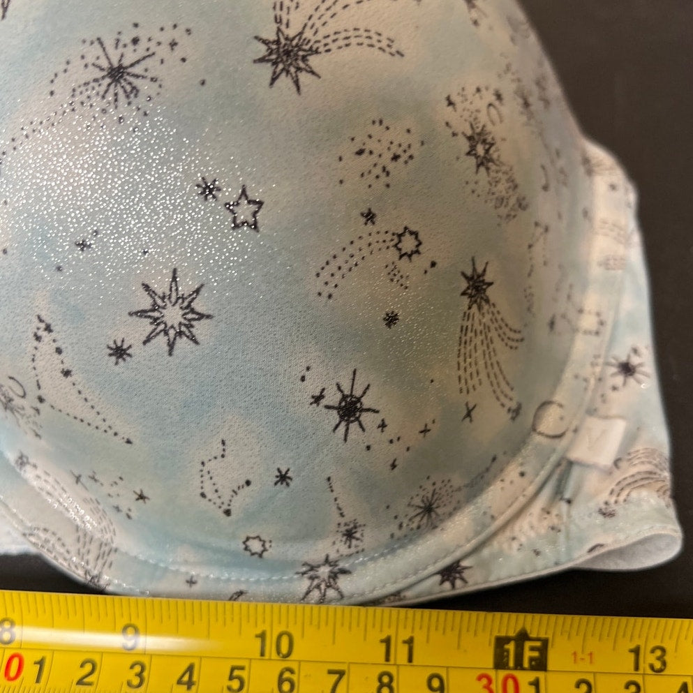 Victoria Secret Push-up Bra Light Blue Star Pattern 36DD