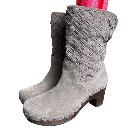 Ugg Size 9 Women's Lynnea Arroyo Weave Chestnut Bootie Gray