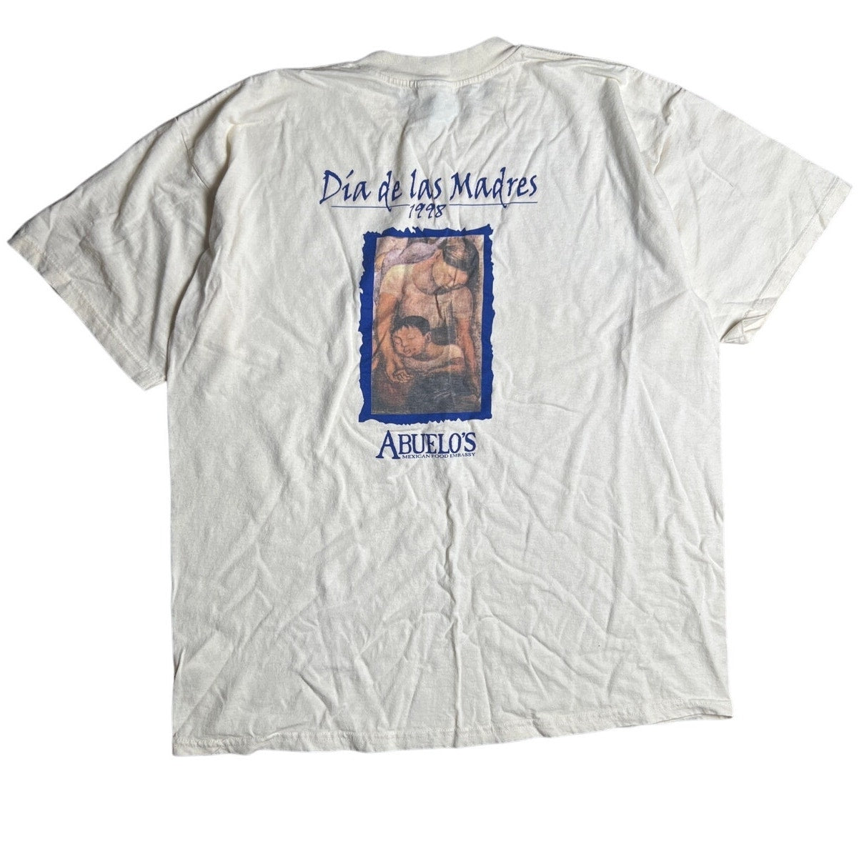 Vintage 1999 Dia De Las Madres Graphic Whiten Men T-Shirt Size XL