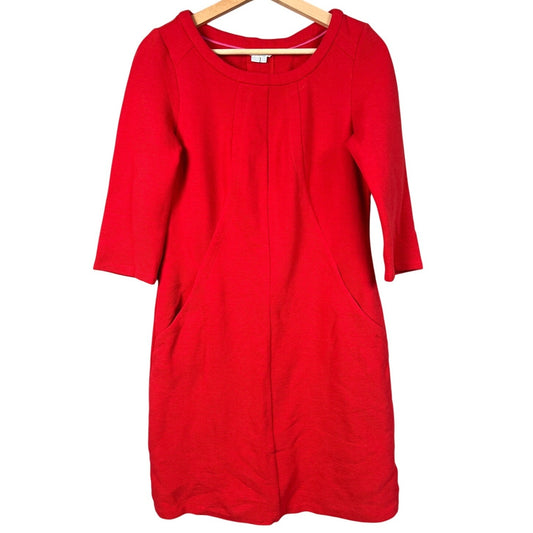 Boden Red Seam Detail Dress Women's Size 6