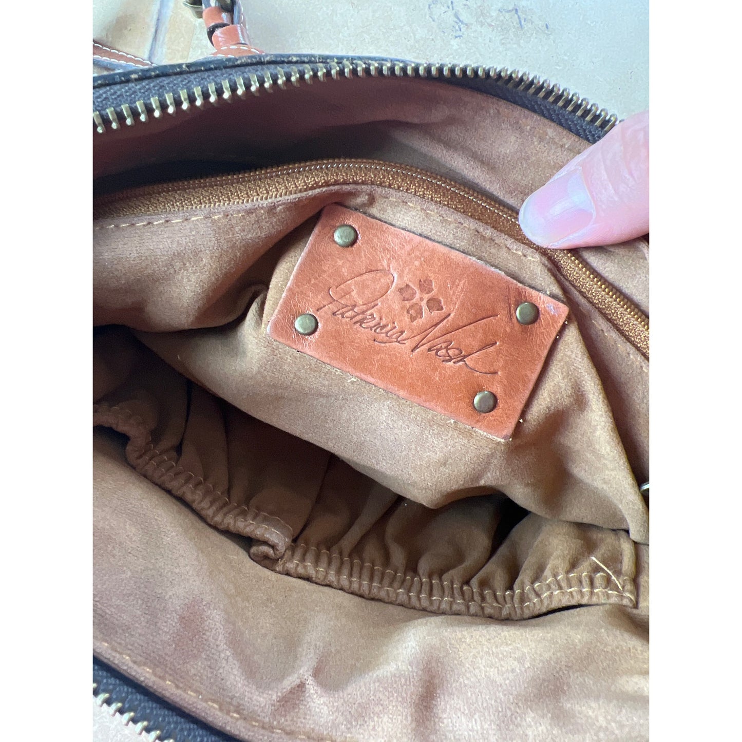 Vintage Patricia Nash Brown Leather Cross Body Shoulder Bag