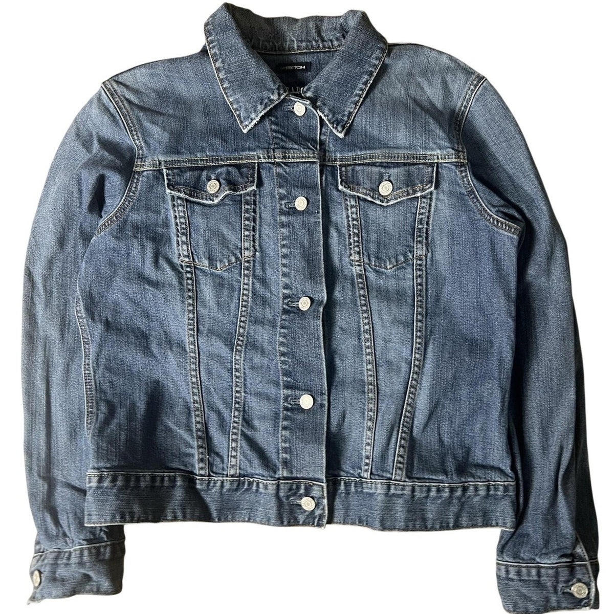Gap Jacket Womens XL Blue Denim Collared Pockets Button Unlined Casual