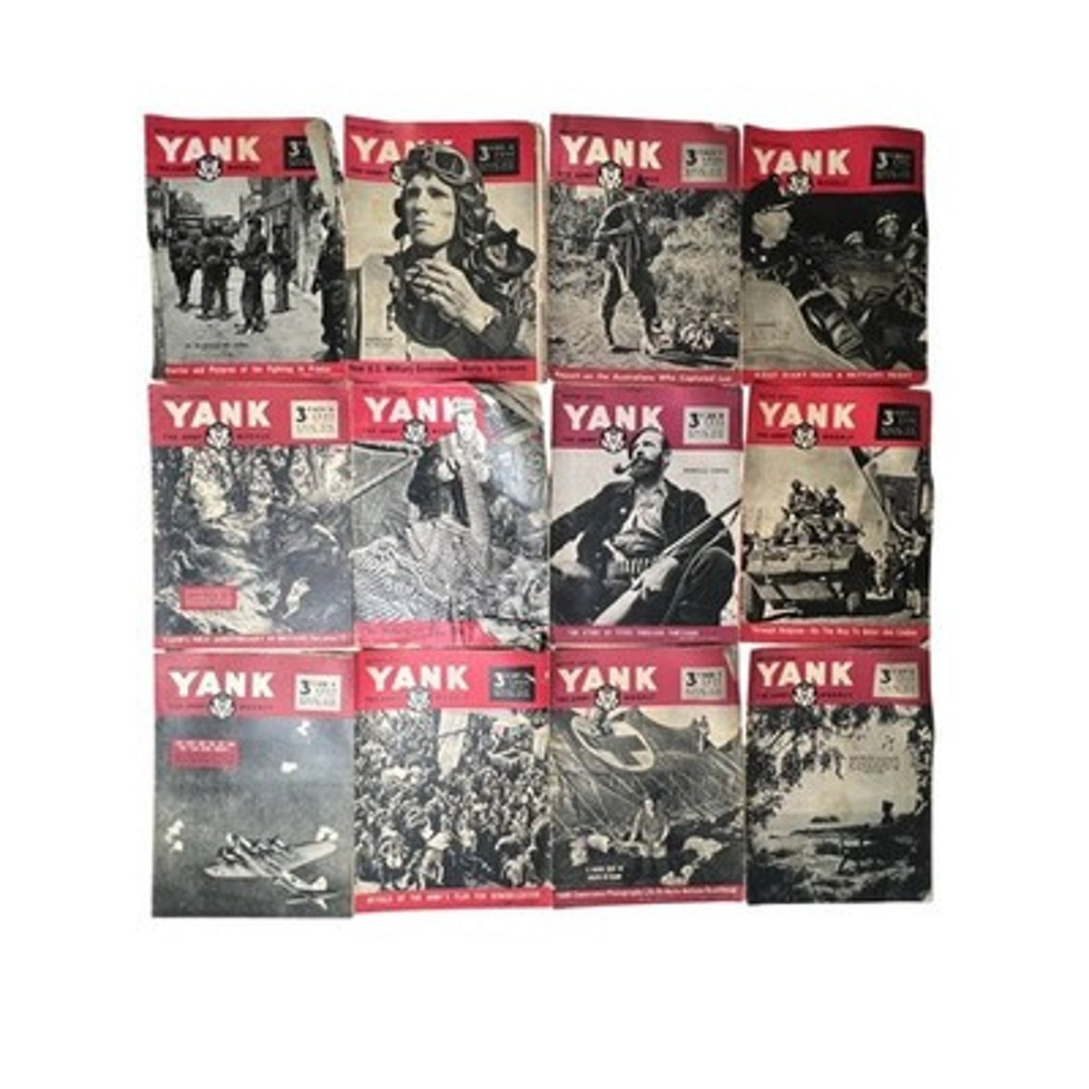 YANK The Army Weekly Magazines Lot WWII British Edition Made In United Kingdom