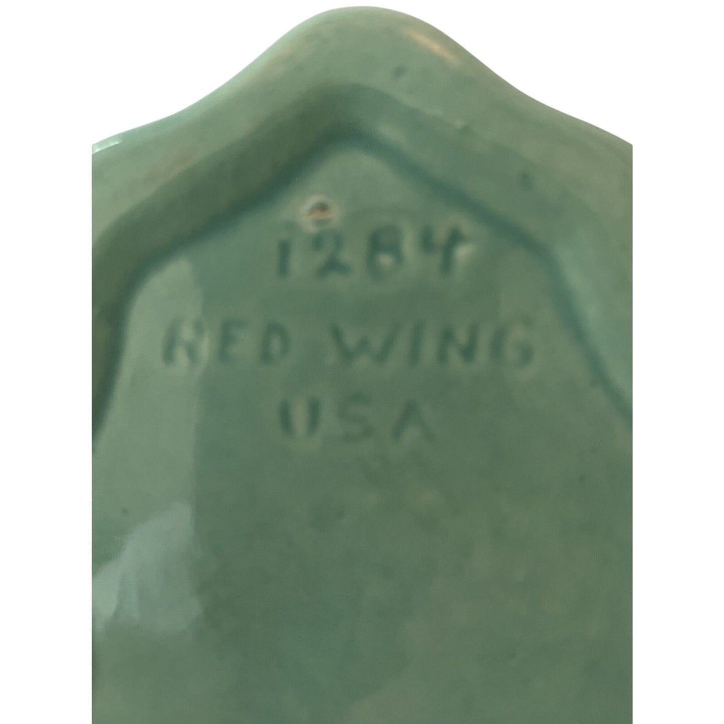 Vintage Redwing Vase, Shell Design, Green Glaze 4x7xH-10.5, Art Deco - EUC