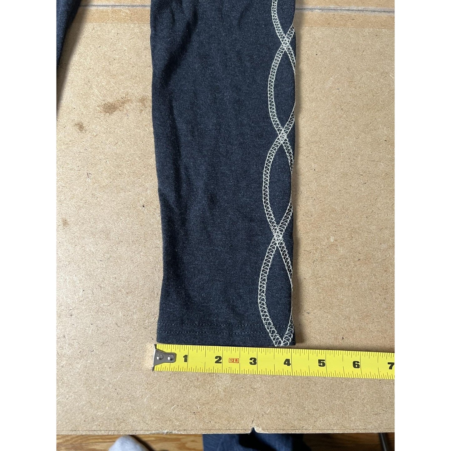 Laura Hlavac Leggings Womens S Gray Ankle Yoga Elastic Waist Embroidered