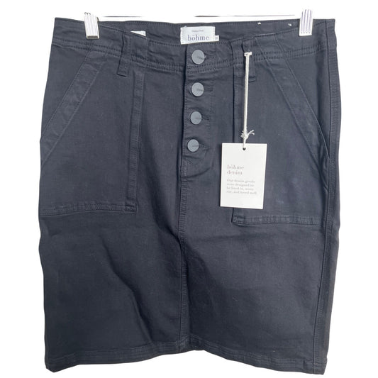 Bohme 22" Length Black NWT Button Skirt Size 29