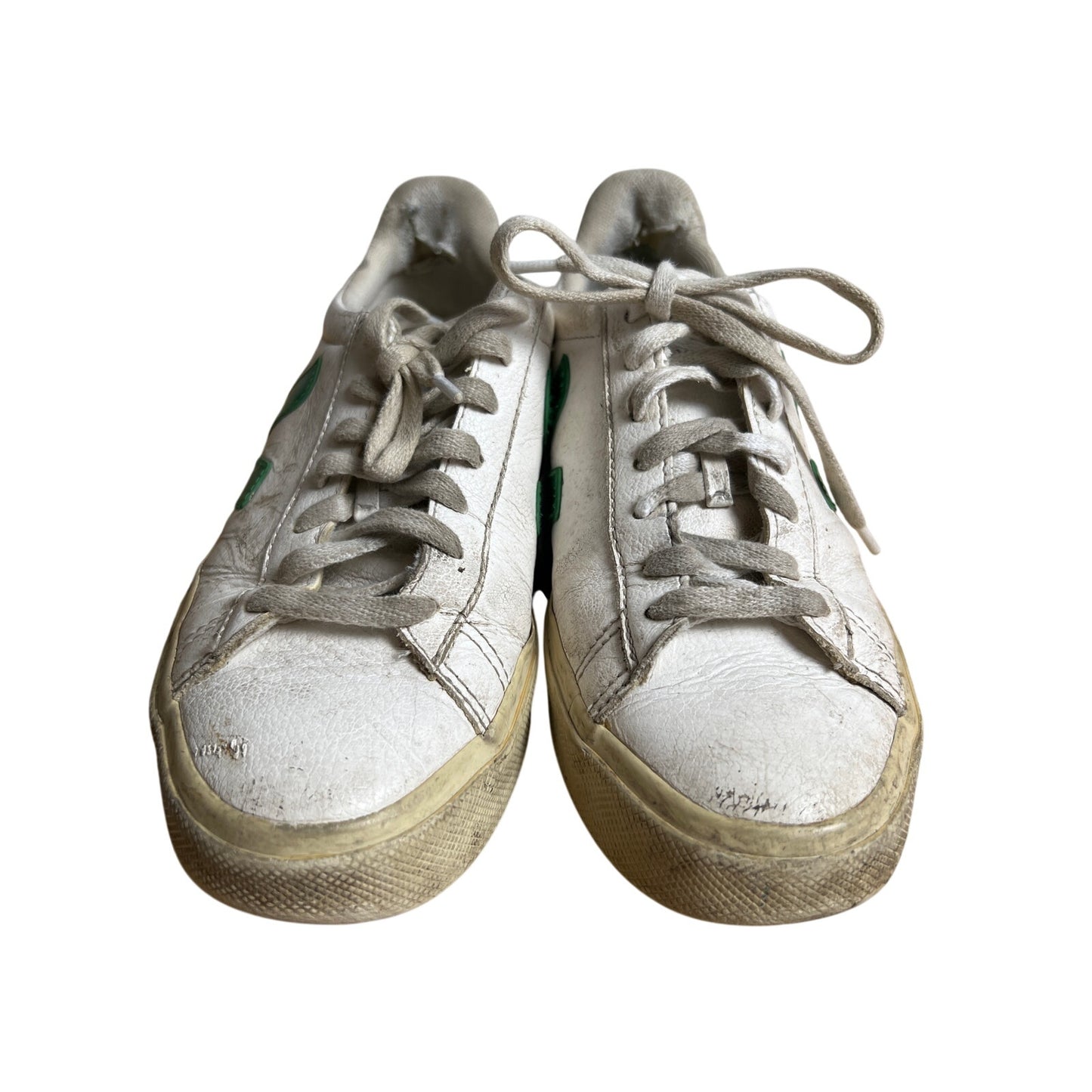 VEJA Leather White Green Sneakers Women's US 7 (Used)