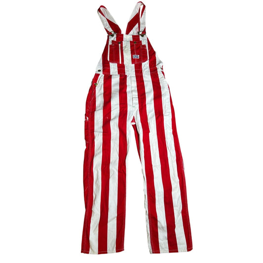 Vintage 1960’s w34 “Big Smith” Red x White Stripe Mod Denim Overalls