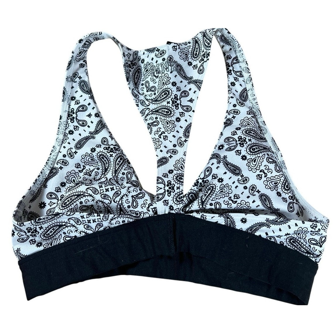 PINK SPORT Bra Womens S White Sports Bra Racerback Scoop Back Lightly Lined