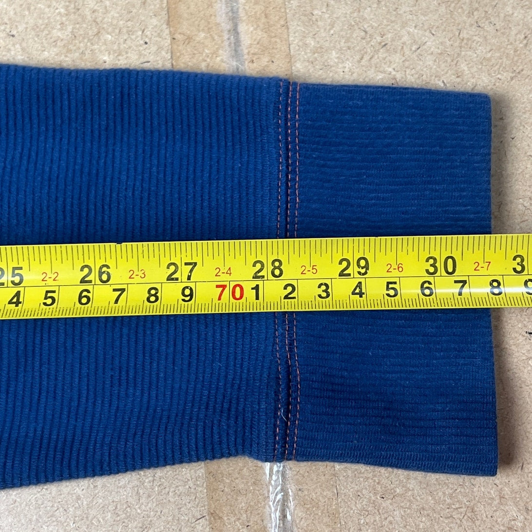PrAna Full Zip Hoodie Blue Textured Lined Light Weight Men Sweater Size Large