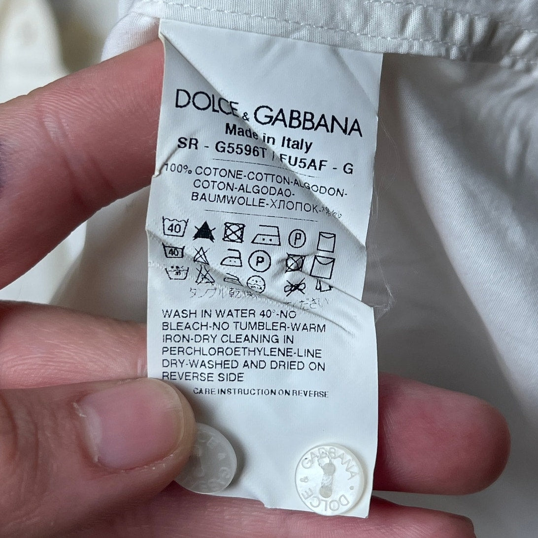 Dolce & Gabbana Martini White Tuxedo Button-Up Long Sleeve Men 40