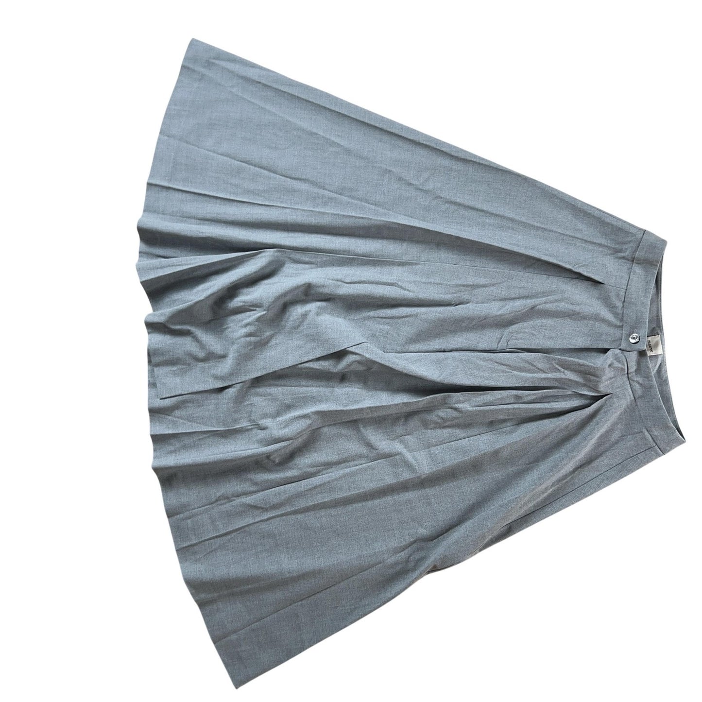 Maeve Skirt Womens M Gray Pleated Midi Twill Stretch Button Workwear Office