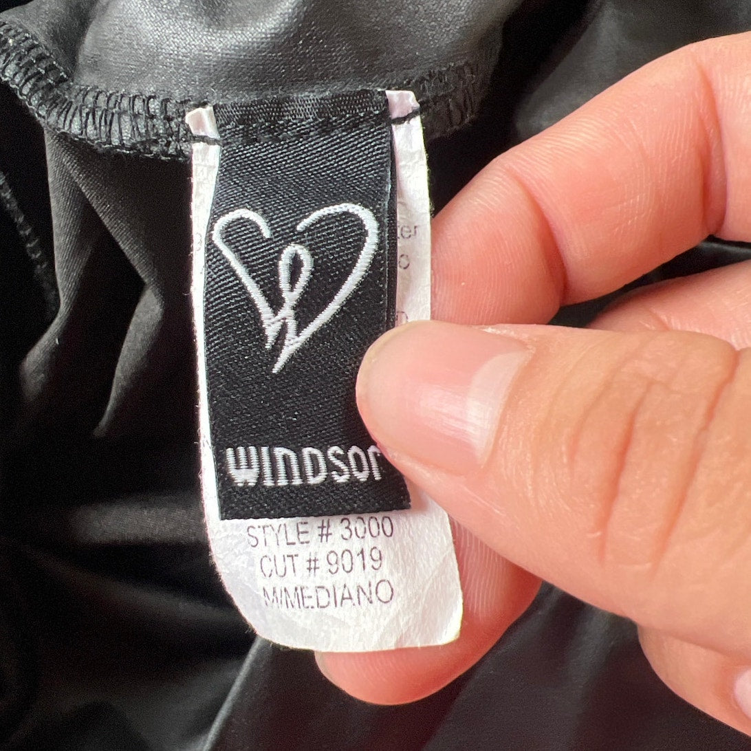 Y2K Windsor Black Mini Skirt Faux Leather Size M