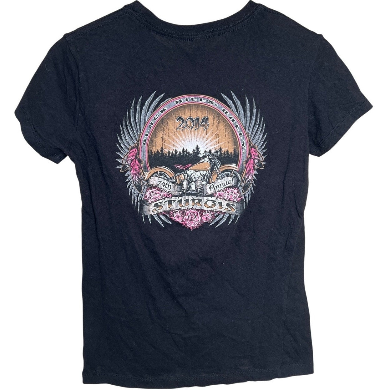 2014 Sturgis Black Hill Rally Black T-shirt 74th Annual Size Large
