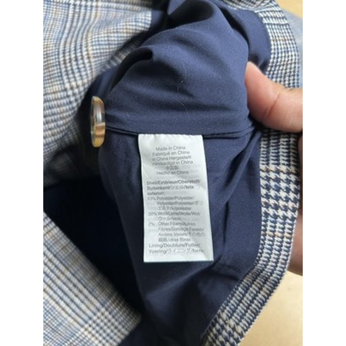 Madewell Blazer Womens S Gray Plaid Tweed Lined Collared Single-Breasted