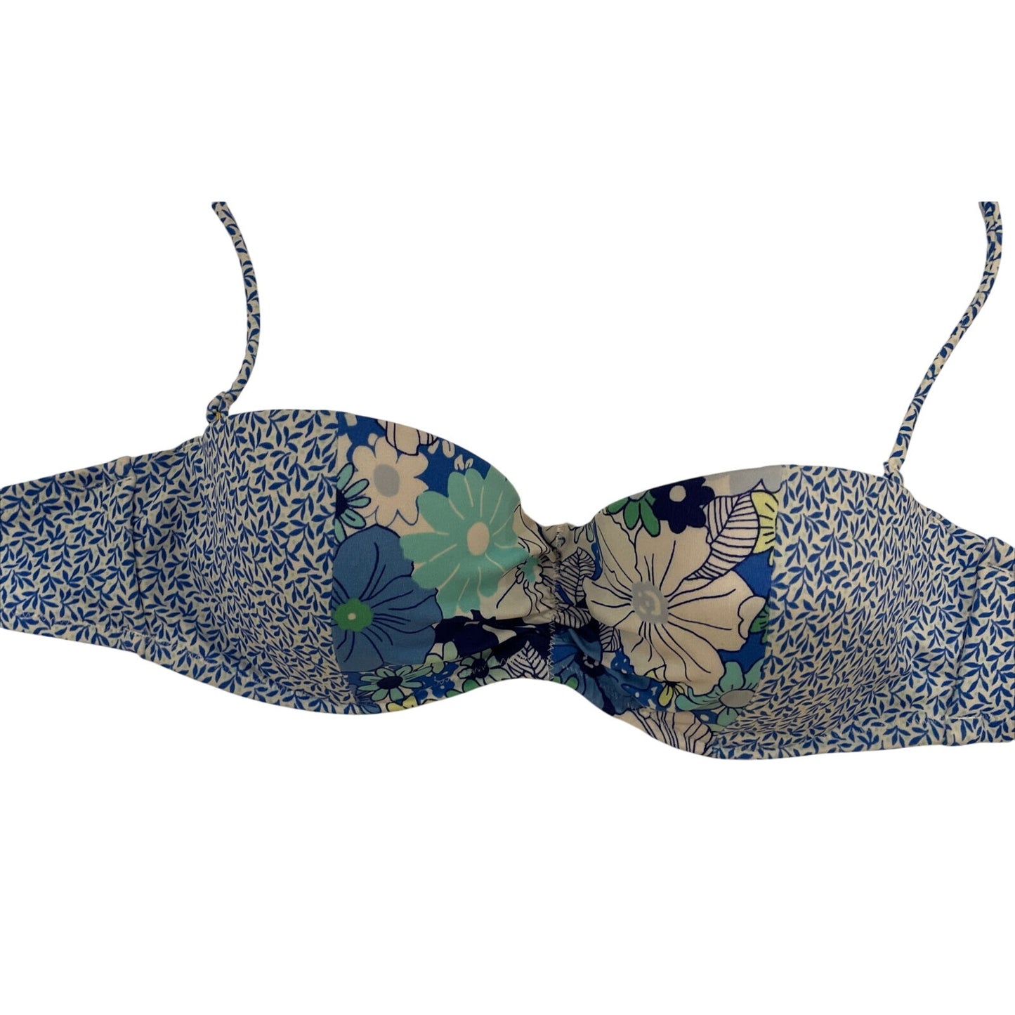 Victoria Victoria's Secret Blue Floral Halter Swimsuit Bikini Top Size 34 B EUC