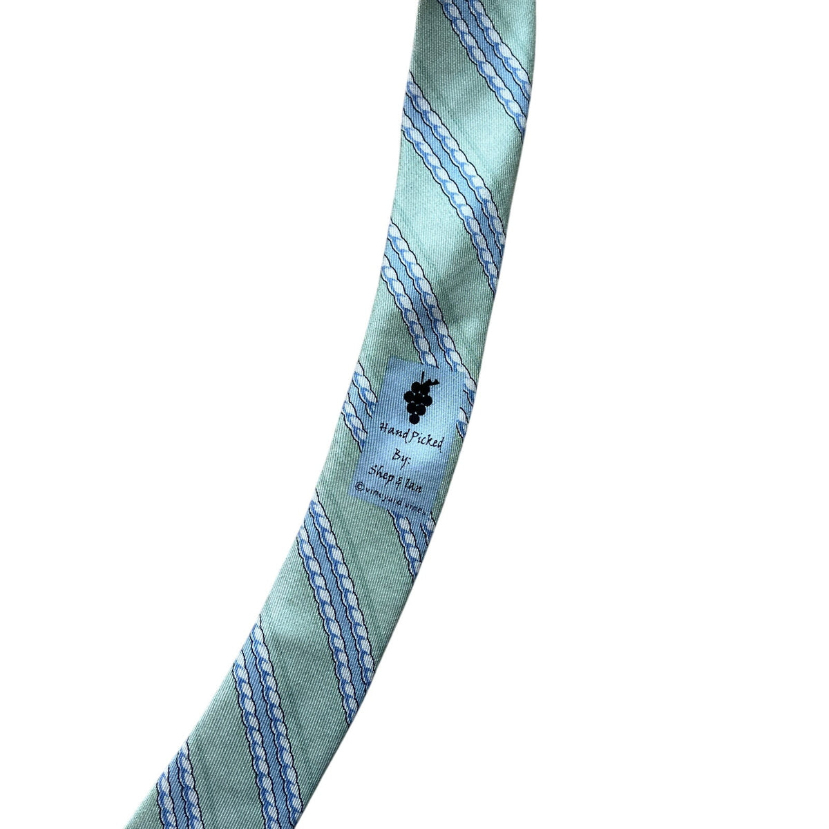Vineyard Vines Men Green/Blue Striped Tie 100% Silk