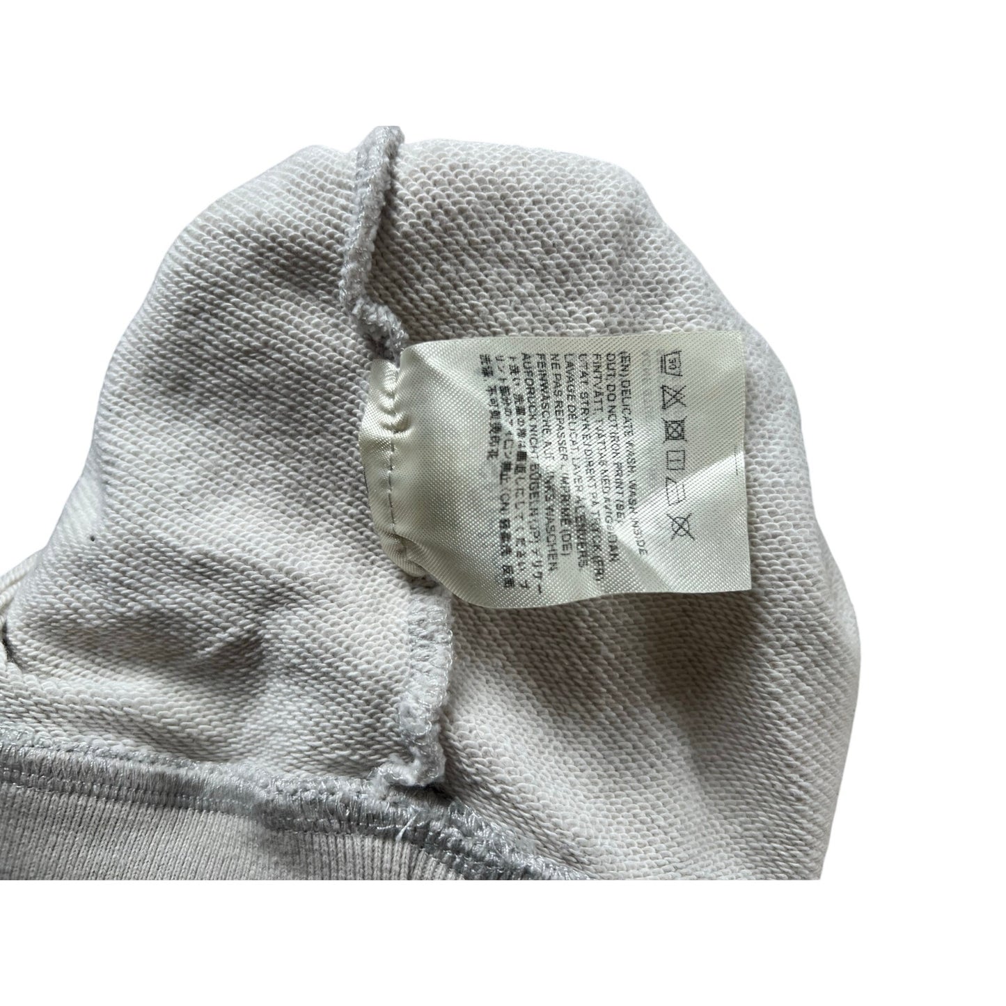 Acne Studios Hoodie Mens L Beige Pullover Cotton Fleece Hooded Pockets Graphic