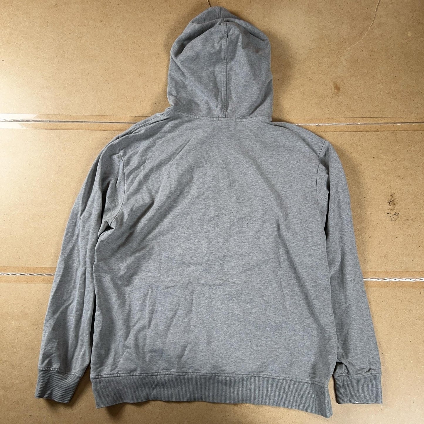 Patagonia Sweater Mens L Gray Pullover Hooded Pockets Graphic Organic Cotton
