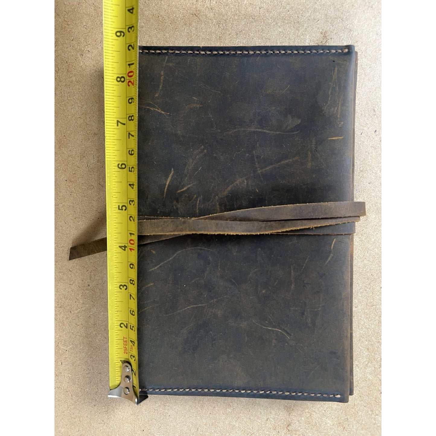 Handmade Brown Leather Journal Cover Medium Bookbinding Notebook Rustic