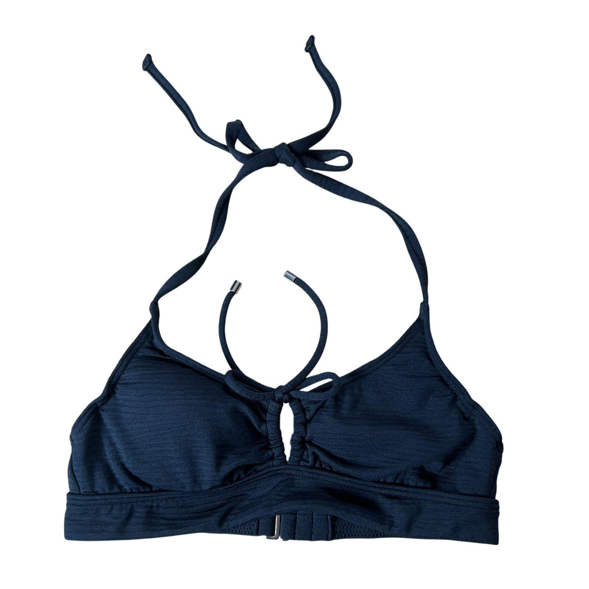 Bare Necessities Swim Top Womens S Black Halter Lined Adjustable Bow Bikini
