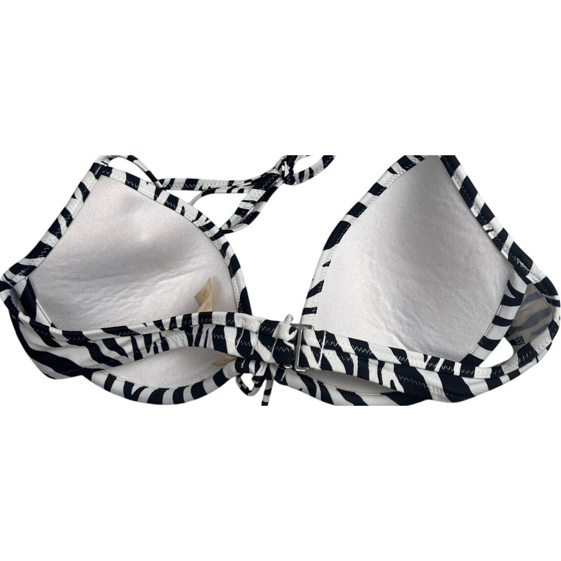 Victoria's Secret 34C Bikini Top Black & White Zebra Animal Print