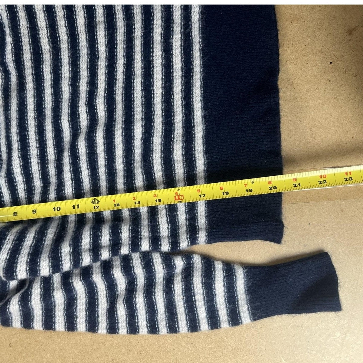 J.CREW Sweater Womens XS Blue Cashmere Striped Crew Neck Lightweight Tight-Knit
