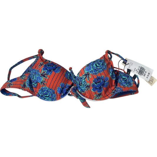 NWT $73 Sofia by Vix Iva Bia Triangle Bikini Top Floral Blue Red Medium M