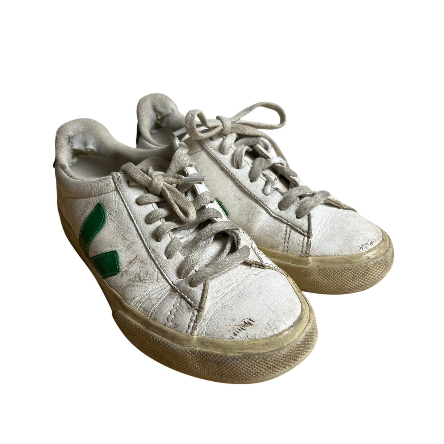 VEJA Leather White Green Sneakers Women's US 7 (Used)