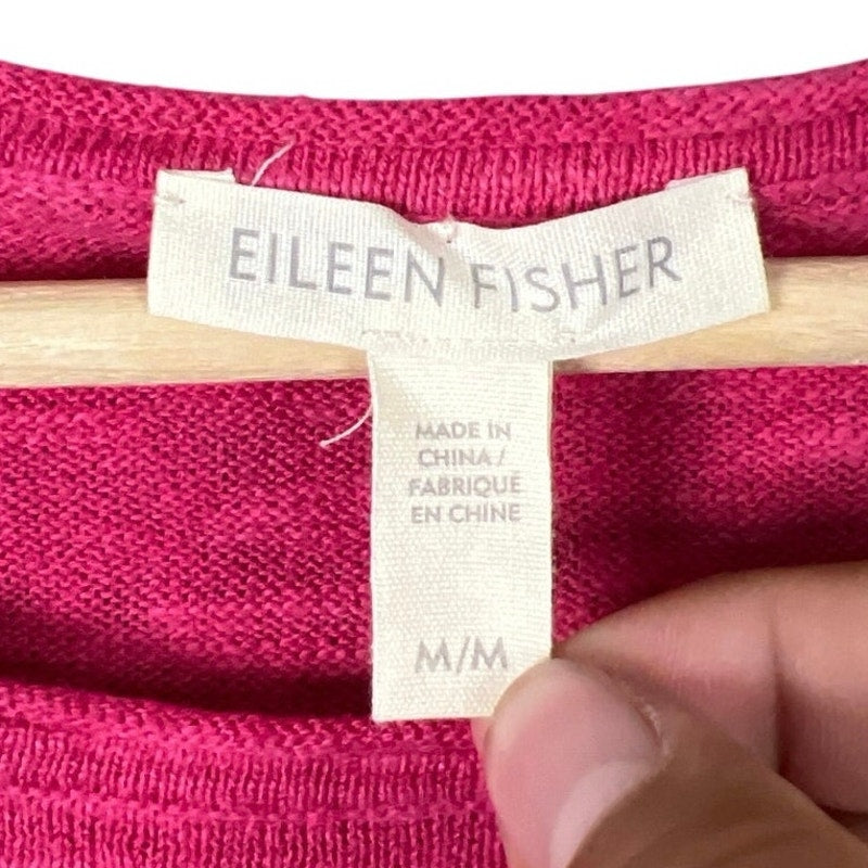 Eileen Fisher Size Medium Women’s Pink Top Linen Cotton Long Sleeve