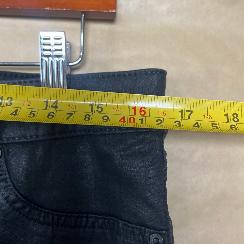 Chicos Black Faux Leather Replica Jeggings Women's Size 14T